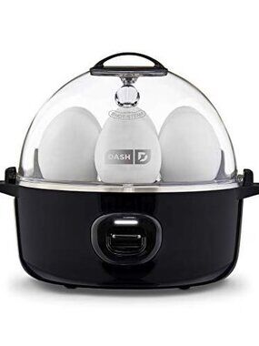 DASH Express Egg Cooker Black Electric Egg Boiler Omelet Maker Compact Kitchen